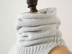 粗毛线围巾的织法(超简单的粗棒针编织围脖)
