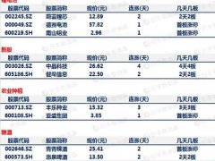 今日股市涨停板数据和分析