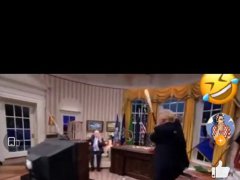 特朗普砸办公室视频 特朗普打砸办公室 特朗普砸白宫