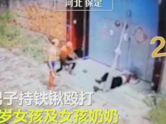 男子持铁锹当街暴打老人小孩 男子暴打老人小孩