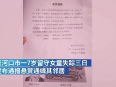 襄阳失踪女童被翻墙逃走邻居杀害 襄阳失踪女孩找到了吗